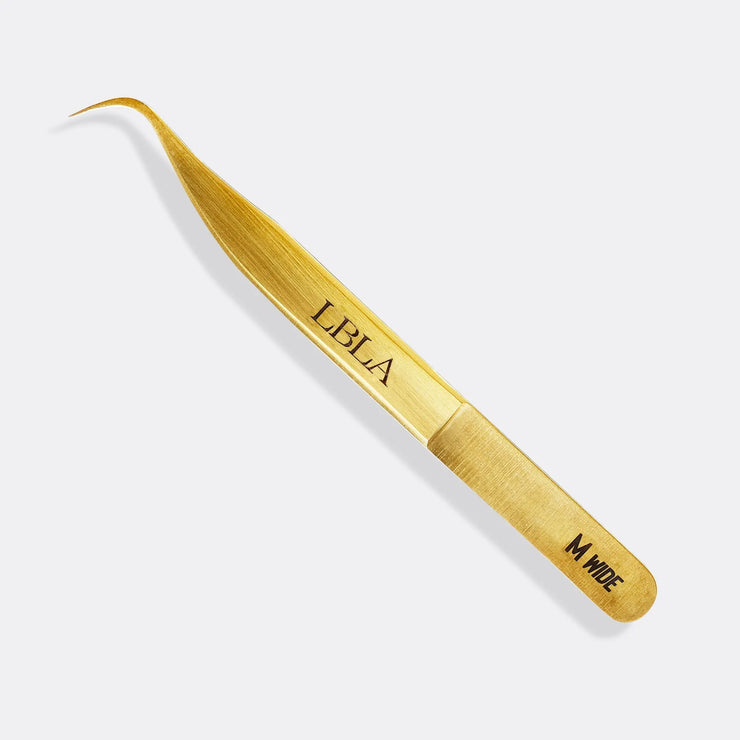 Satin Gold M Wide Degree Tweezer Lbla